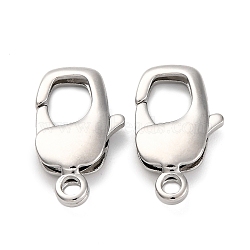 Brass Lobster Claw Clasps, Platinum, 20x11.5x4mm, Hole: 2.4mm(KK-H513-01B-P)