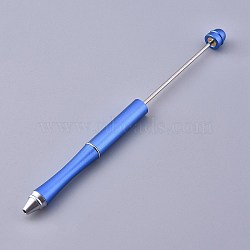 Plastic Beadable Pens, Shaft Black Ink Ballpoint Pen, for DIY Pen Decoration, Dodger Blue, 157x10mm, The Middle Pole: 2mm(AJEW-L082-B05)