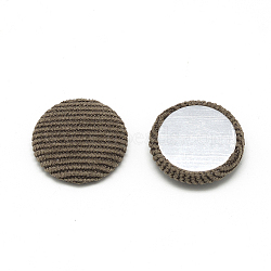 Corduroy Cloth Fabric Covered Cabochons, with Aluminum Bottom, Half Round/Dome, Camel, 25x5.5mm(X-WOVE-S084-25D)