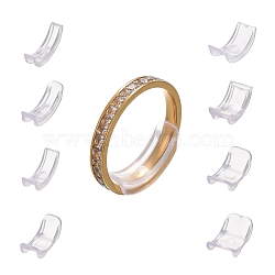 8Pcs 8 Sizes Plastic Invisible Ring Size Adjuster, Fit 1~10mm Width Rings, Clear, 18~20x4~11.5x3mm, 8pcs/set(TOOL-H005-01)