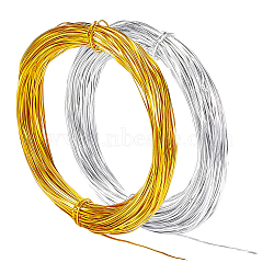 2Rolls 2 Colors Aluminum Wire, Flat, for Crafts Jewelry Making, Mixed Color, 1x0.5mm, about 65.62 Feet(20m)/Roll, 1roll/color(AW-BC0003-35B)