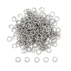 304 Stainless Steel Open Jump Rings, Stainless Steel Color, 20 Gauge, 6x0.8mm, Inner Diameter: 4.4mm, about 5000pcs/bag(STAS-E011-6x0.8mm)