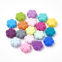 Food Grade Eco-Friendly Silicone Beads, Chewing Beads For Teethers, DIY Nursing Necklaces Making, Flowerr, Mixed Color, 14x13x6mm, Hole: 2mm(SIL-N001-03)