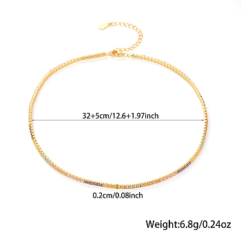 S925 Silver Micro-Inlaid Colorful Zircon Necklace Fashionable and Versatile