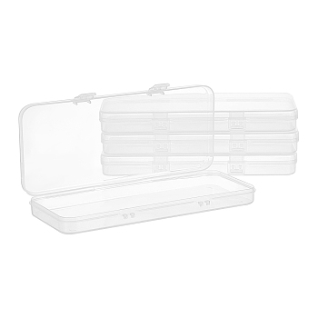 Transparent Plastic Bead Containers, with Hinged Lids, Rectangle, Clear, 19.5x8.6x2.3cm