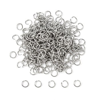 304 Stainless Steel Open Jump Rings, Stainless Steel Color, 20 Gauge, 6x0.8mm, Inner Diameter: 4.4mm, about 5000pcs/bag