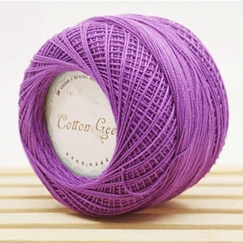 45g Cotton Size 8 Crochet Threads, Embroidery Floss, Yarn for Lace Hand Knitting, Dark Violet, 1mm