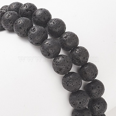 Ensemble de bracelets extensibles perlés en laiton et pierre de lave naturelle 2 pièces 2 styles(BJEW-JB09244-01)-6