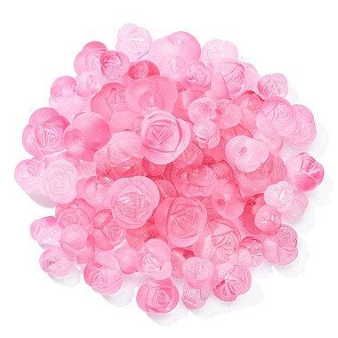 Deep Pink Flower Plastic Beads