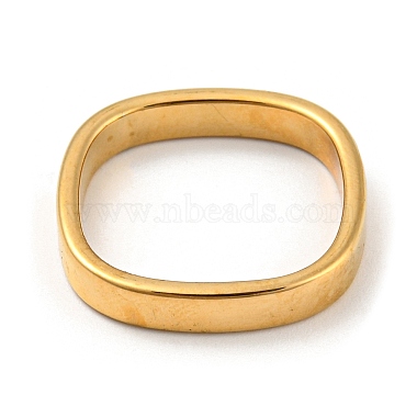 Ion Plating(IP) 304 Stainless Steel Rectangle Finger Ring(RJEW-C059-01G)-2