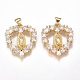 Brass Micro Pave Cubic Zirconia Pendants(ZIRC-G168-06G)-1