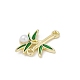 Alloy Green Enamel Bamboo Shaped Connector Charms(PALLOY-R151-74G)-2