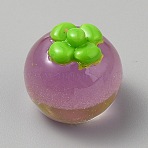 Fruit Transparent Resin Cabochons, DIY for Phone Case & Earrings & Keychains Accessories, Mangosteen, 24x22.5mm(CRES-CJC0009-13C)