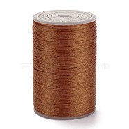 Round Waxed Polyester Thread String, Micro Macrame Cord, Twisted Cord, for Leather Sewing Stitching, Chocolate, 0.3~0.4mm, about 174.98 Yards(160m)/Roll(YC-D004-02A-043)