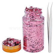 Foil Chip Flake, Nail Art Decoration Accessories, Pearl Pink, Bottle: 87x46mm, 1 bottle(MRMJ-GF0001-08)