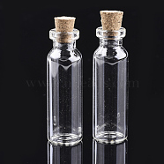 Glass Jar Glass Bottles Bead Containers, with Cork Stopper, Wishing Bottle, Clear, 50x16mm, Hole: 7mm, Capacity: 10ml(0.34 fl. oz)(AJEW-S074-01D)