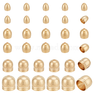 32Pcs 4 Style Brass Cord Ends, End Caps, Column, Long-Lasting Plated, Real 24K Gold Plated, 4.5~10x4~10mm, Hole: 0.7~1.6mm, Inner Diameter: 3~8mm(KK-BC0009-80)