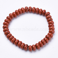 Natural Red Jasper Beaded Stretch Bracelets, Abacus, 2-1/4 inch~2-1/4 inch(56~58mm)(BJEW-S127-11)