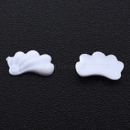 Opaque Resin Cabochons, Flower, White, 9x5x2.5mm(CRES-N030-030A-02)