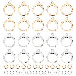 80Pcs 2 Colors 304 Stainless Steel Leverback Earring Findings, with Horizontal Loops, 100Pcs Open Jump Rings, Golden & Stainless Steel Color, 14.5x12.5x2mm, Hole: 1.2mm, 40Pcs/color(STAS-UN0038-39)