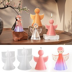 Angel Silicone Statue Candle Molds, Resin Casting Tray Molds, For UV Resin, Epoxy Resin Craft Making, White, 90x69mm, Inner Diameter: 54mm(DIY-Q037-14)