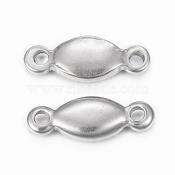 304 Stainless Steel Links connectors, Oval, Stainless Steel Color, 19x6.5x3.5mm, Hole: 2mm(STAS-G179-28P)