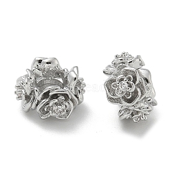 Brass Beads, Cadmium Free & Nickel Free & Lead Free, Flower, Platinum, 8.5x8.5x5mm, Hole: 3mm(KK-M308-12G)