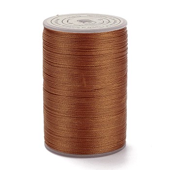 Round Waxed Polyester Thread String, Micro Macrame Cord, Twisted Cord, for Leather Sewing Stitching, Chocolate, 0.3~0.4mm, about 174.98 Yards(160m)/Roll