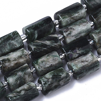 Synthetic Fuchsite Beads Strands, Column, 10~11x5~8mm, Hole: 1mm, about 15~17pcs/Strand, 7.48 inch~7.87 inch(19~20cm)