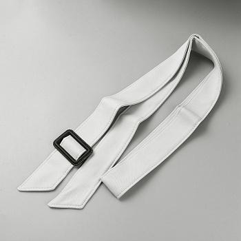 Tie a Knot Polyester Waist Belt with Plastic Buckle, for Shirt Dress Overcoat, White, 67-3/8 inch(171cm)