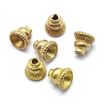 Brass Bead Cones, Lead Free & Cadmium Free & Nickel Free, Apetalous, Raw(Unplated), 6x6.5mm, Hole: 1.5mm
