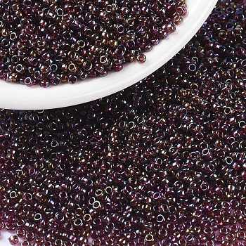 MIYUKI Round Rocailles Beads, Japanese Seed Beads, (RR3738) Fancy Lined Brandy, 15/0, 1.5mm, Hole: 0.7mm, about 27777pcs/50g