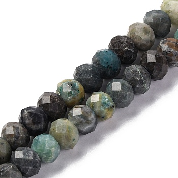 Natural Chrysocolla Beads Strands, Faceted, Rondelle, 9.5~10x6~6.5mm, Hole: 1mm, about 59~60pcs/strand, 14.96''(38cm)