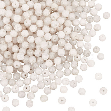 4mm White Round White Jade Beads