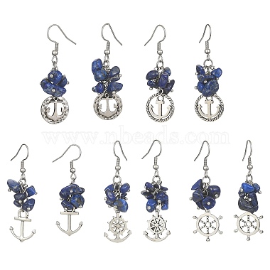 Mixed Shapes Lapis Lazuli Earrings