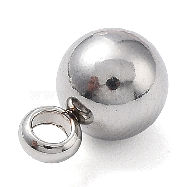 Round 304 Stainless Steel Charms with 201 Stainless Clasp(STAS-N025-02-6mm)-3
