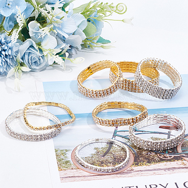 8Pcs 8 Style Crystal Rhinestone Tennis Bracelets Set(BJEW-AN0001-51)-5