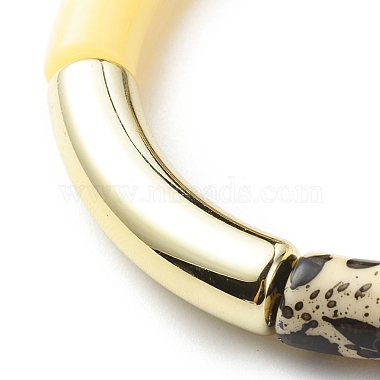 Acrylic Curved Tube Beaded Stretch Bracelet for Women(BJEW-JB08437-02)-5