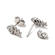 Rhinestone Fishbone Stud Earrings with 316 Surgical Stainless Steel Pins(EJEW-A081-13P-02)-2