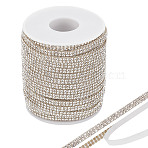 Glass Self Adhesive Hotfix Rhinestone Ribbon Trimming, Sewing Trim Rhinestone Tape, Costume Accessories, Crystal, 4.5x1.5mm, 20m/roll(DIY-WH0504-414)