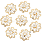 10Pcs Rack Plating Brass Micro Pave Clear Cubic Zirconia Buttons, Long-Lasting Plated, Lead Free & Cadmium Free, Flower, 1-Hole, Real 18K Gold Plated, 21.5x9.5mm, Hole: 1.5mm(KK-CY0001-02)