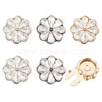 6Pcs 3 Colors Zinc Alloy Cufflinks, with Rhinestone, Mixed Color, 20x8.5mm, Hole: 13mm, 2pcs/color(BUTT-GL0001-04)