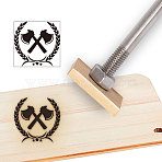Stamping Embossing Soldering Brass with Stamp, for Cake/Wood, Other Pattern, 30mm(AJEW-WH0113-15F)