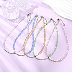 Natural Cultured Freshwater Pearl & Glass Beaded Necklaces for Women, Triangle & Round, AB Color Plated, Mixed Color, 16.93 inch(43cm)(NJEW-JN06080)
