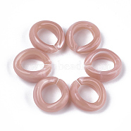 Acrylic Linking Rings, Quick Link Connectors, For Jewelry Chains Making, Imitation Gemstone Style, Ring, Rosy Brown, 19.5x18x8mm, Hole: 11.5x10.5mm, about 420pcs/500g(OACR-S021-24B)