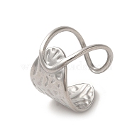 304 Stainless Steel Open Cuff Ring, Stainless Steel Color, Inner Diameter: 16.6mm(RJEW-C068-12P)