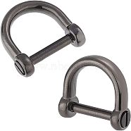 CHGCRAFT 2Pcs 304 Stainless Steel D-Ring Anchor Shackle Clasps, Electrophoresis Black, 17.5x18.5x6mm(STAS-CA0001-56B)