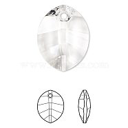 Austrian Crystal Rhinestone Pendant, 6734, Crystal Passions, Faceted, Pure Leaf, 001_Crystal, 23x13x7mm, Hole: 2mm(X-6734-23mm-001(U))