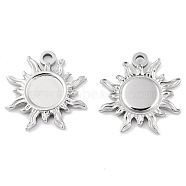 201 Stainless Steel Pendants, Sun Charm, Stainless Steel Color, 20.5x19x2mm, Hole: 2mm(STAS-N098-140P)