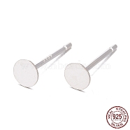 925 Sterling Silver Stud Earring Findings, with 925 Stamp, Silver, 11.5x4mm, Pin: 0.7mm(STER-S002-44)